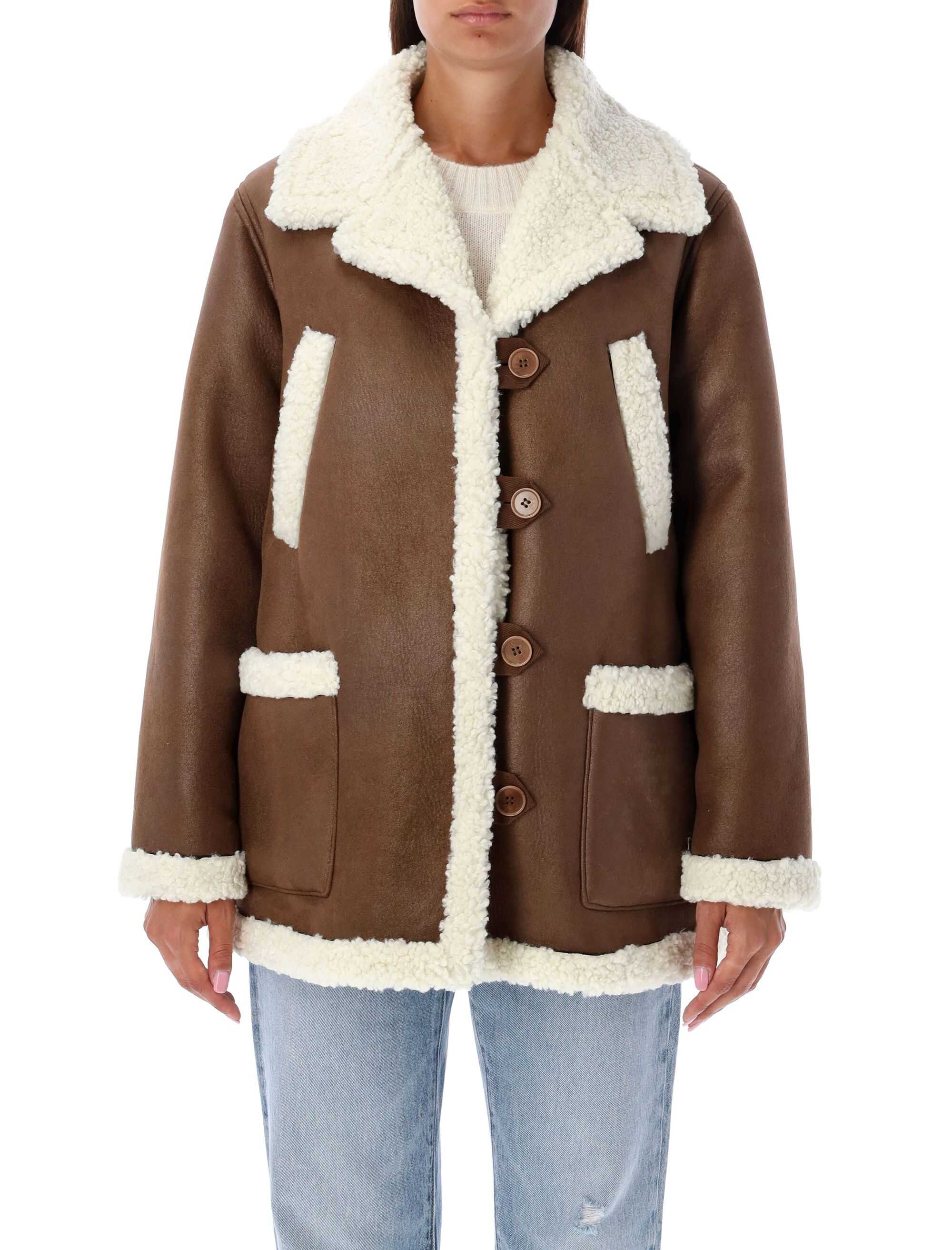 A.P.C. Clara eco-shearling jacket Brown