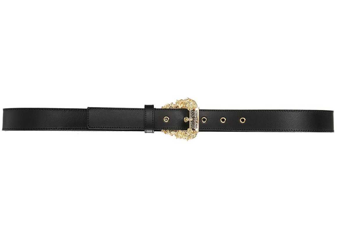 Versace Leather belt with buckle Black