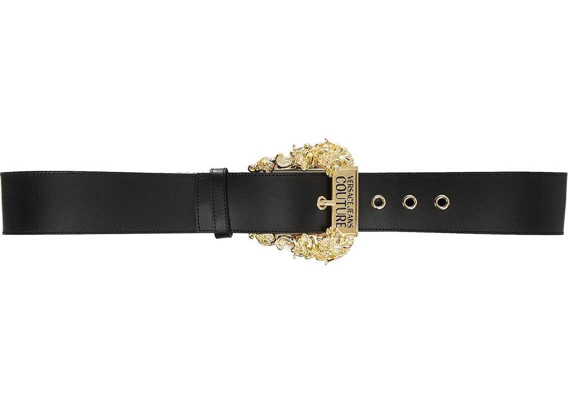 Versace Leather belt with buckle Black