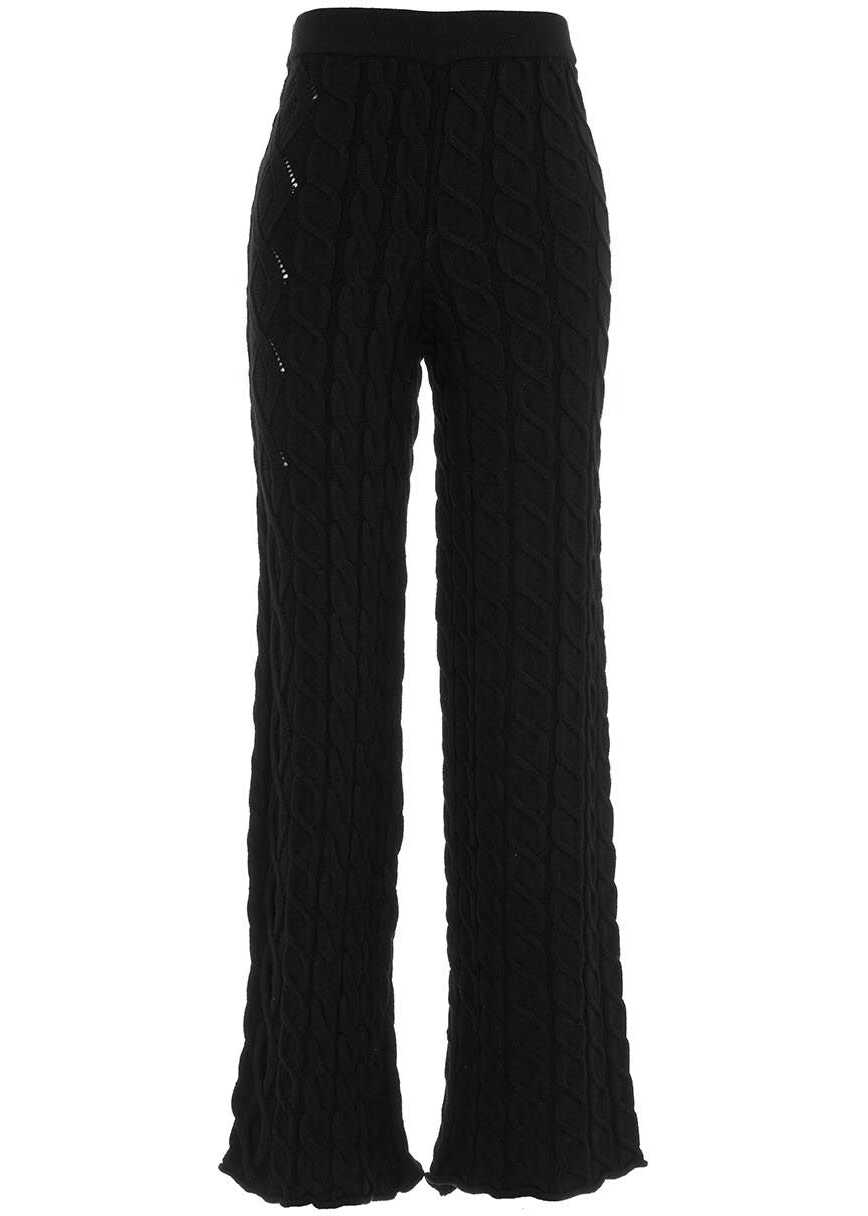 AKEP Cable knit pants Black