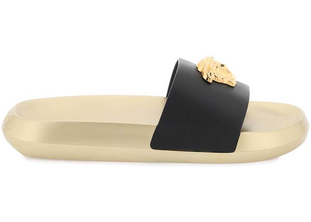 Versace 'La Medusa' Slides BLACK VERSACE GOLD image2