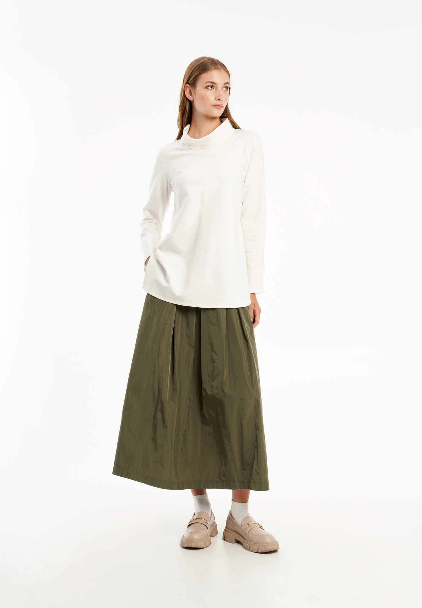 VICARIO CINQUE Twirl-worthy taffeta skirt Green