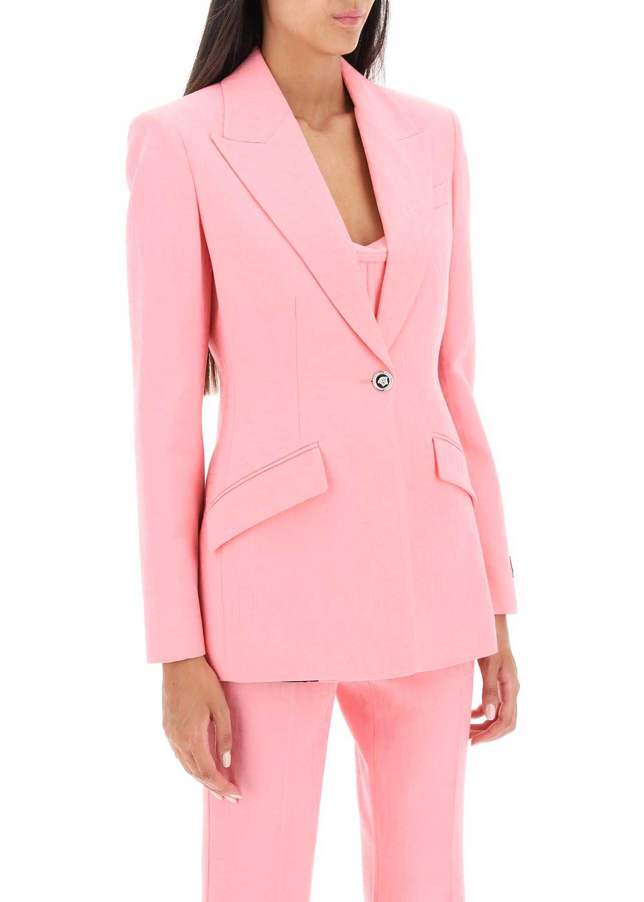 Versace \' Allover\' Single-Breasted Jacket PASTEL PINK