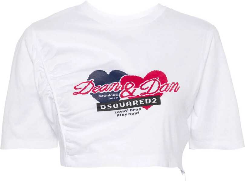Tricouri DSQUARED2 Cropped Fit T-Shirt WHITE Femei (BM 10157372) 1