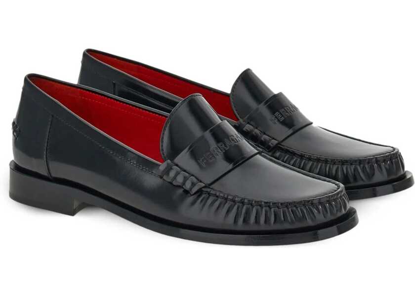 Mocasini Ferragamo Leather Loafer BLACK Femei (BM 10157438) 2