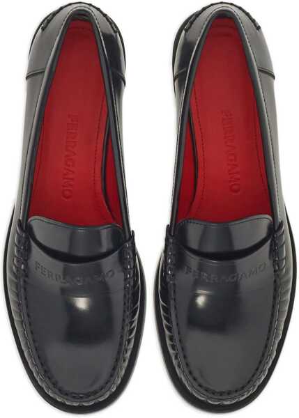 Mocasini Ferragamo Leather Loafer BLACK Femei (BM 10157438) 4