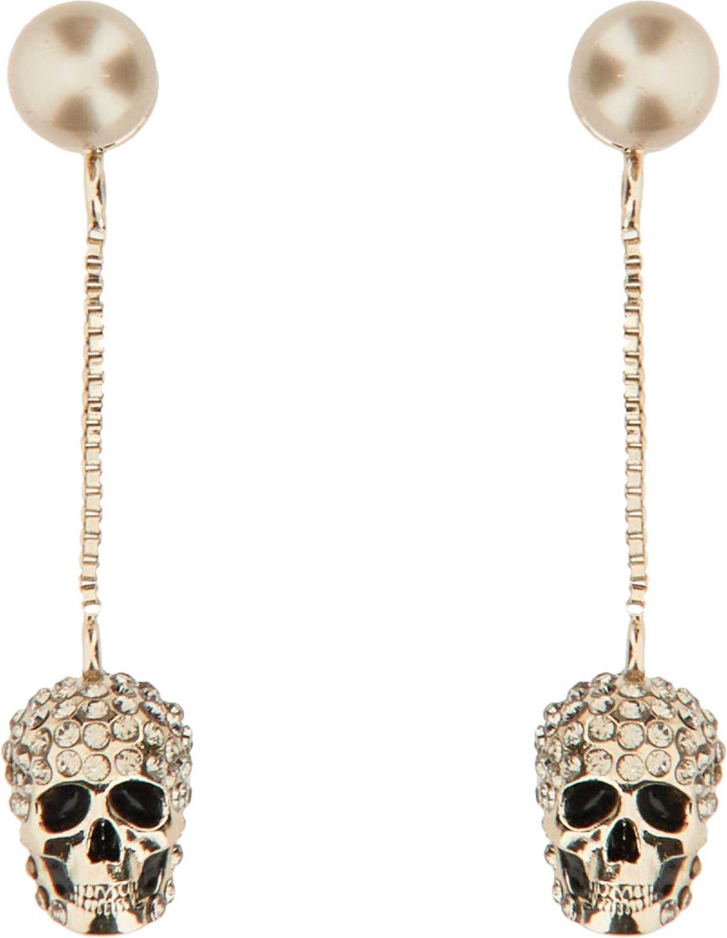 Alexander McQueen Skull Dangle Earrings GOLD