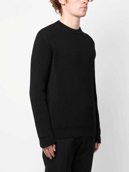 Pulovere casual Roberto Collina Merino Wool Jumper BLACK Barbati (BM 10162970) 3