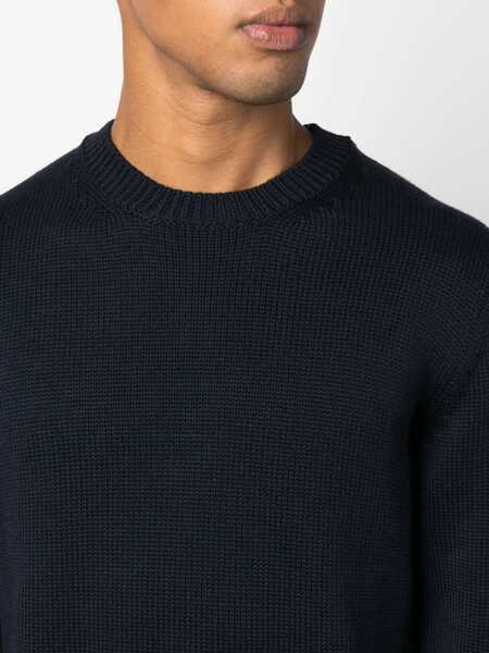 Pulovere casual Roberto Collina Merino Wool Jumper BLUE Barbati (BM 10162976) 5