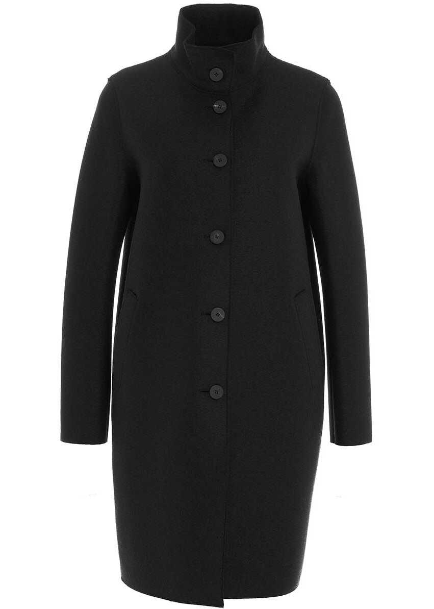 Harris Wharf London LONDON Pressed wool coat Black