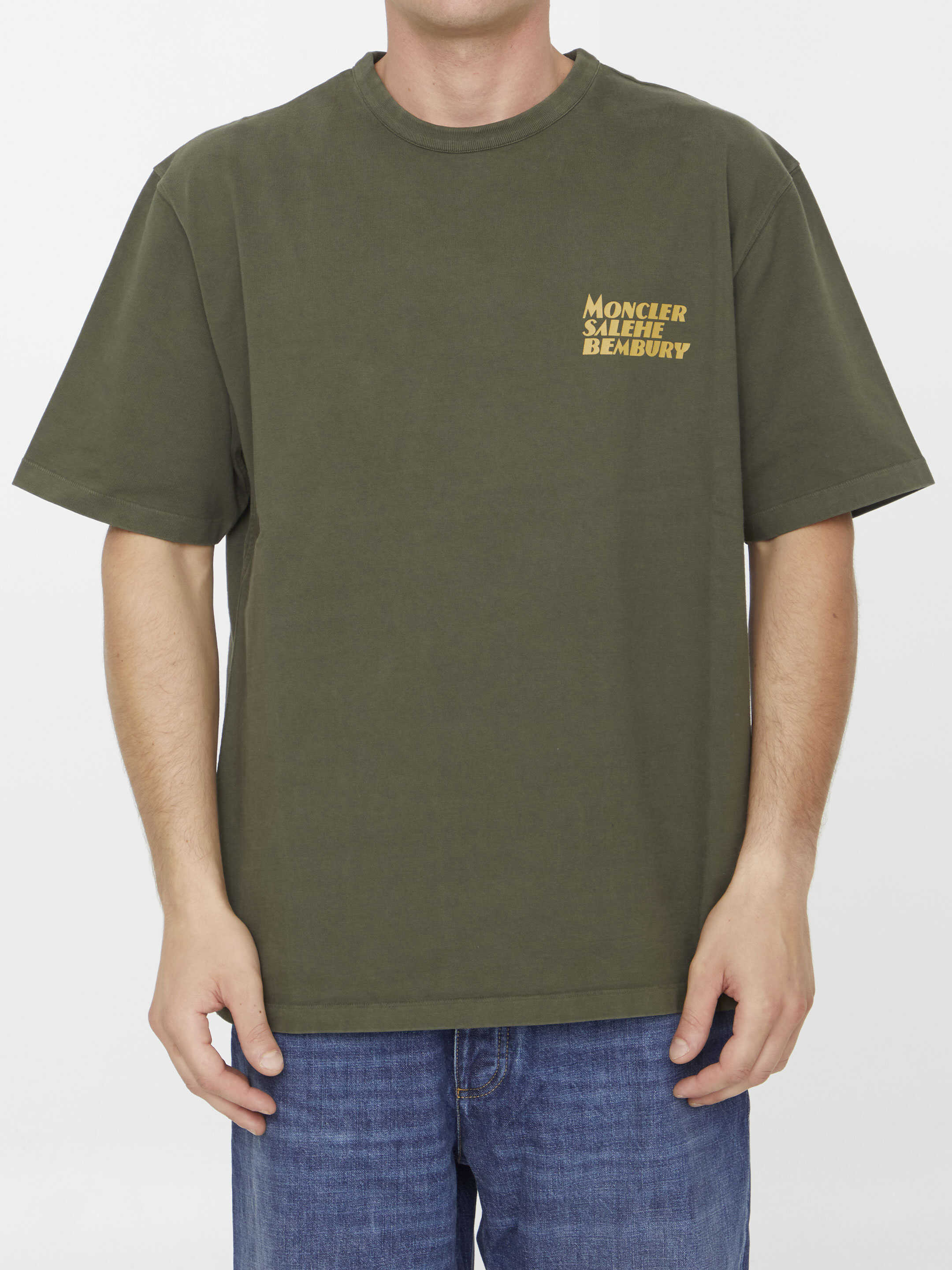 MONCLER BEMBURY Cotton T-Shirt With Logo GREEN