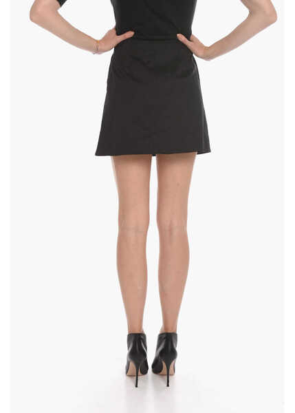 Fuste scurte AZ FACTORY High-Waisted Miniskirt With Lateral Zipped Closure Black Femei (BM 10166615) 2