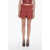 THE MANNEI Leather Elke Single-Pleated Shorts Red