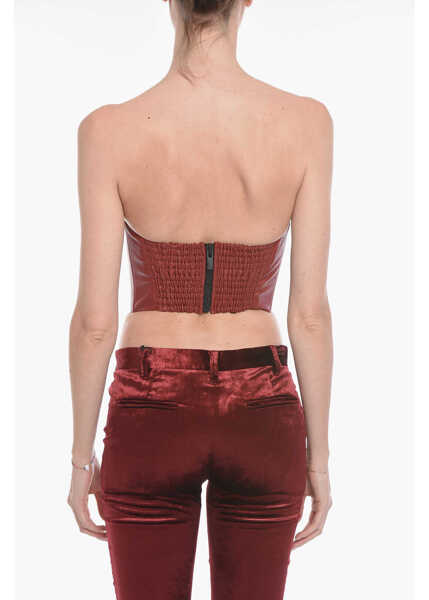 Bluze THE MANNEI Soft-Leather Oviedo Bustier Top With Sweetheart Neckline Red Femei (BM 10166771) 2