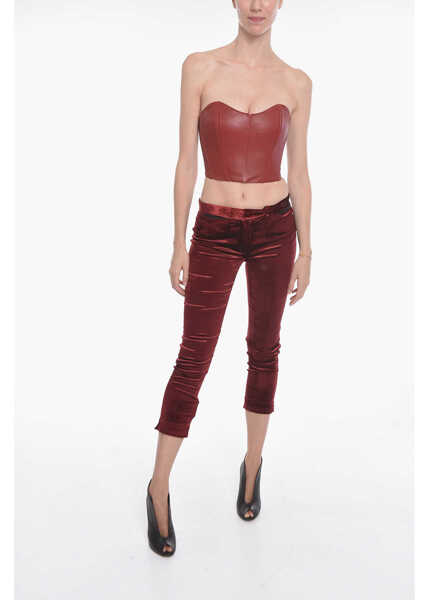 Bluze THE MANNEI Soft-Leather Oviedo Bustier Top With Sweetheart Neckline Red Femei (BM 10166771) 4