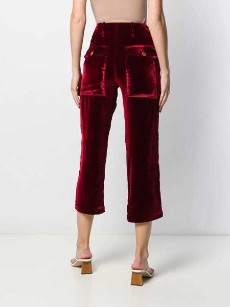 Pantaloni casual JEJIA Cropped Pants BORDEAUX Femei (BM 10167206) 4