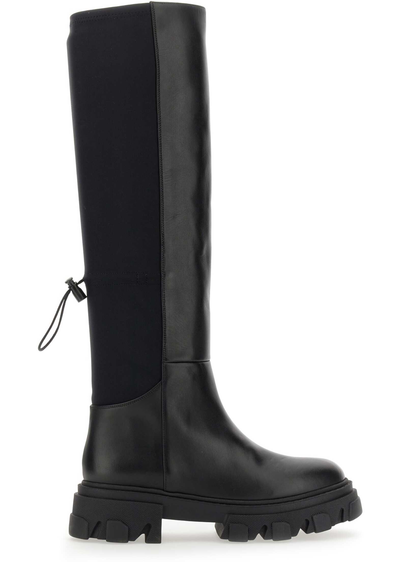 GIA BORGHINI Leather Boot Perni 12 BLACK