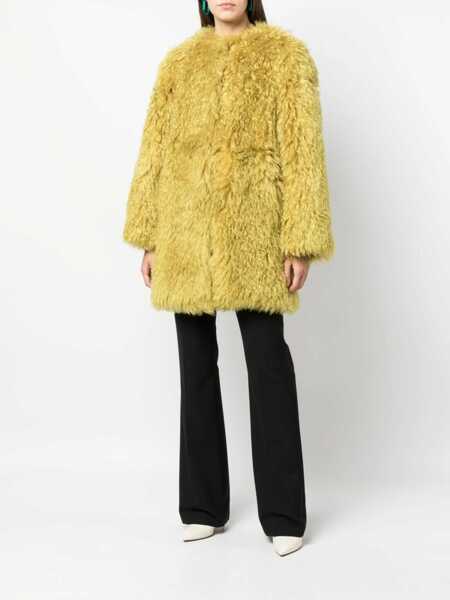 Paltoane BECAGLI SINCE 1994 Faux Fur Coat YELLOW Femei (BM 10167977) 2