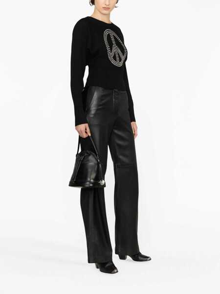 Pulovere casual MOSCHINO JEANS Peace Symbol Jersey BLACK Femei (BM 10168922) 4