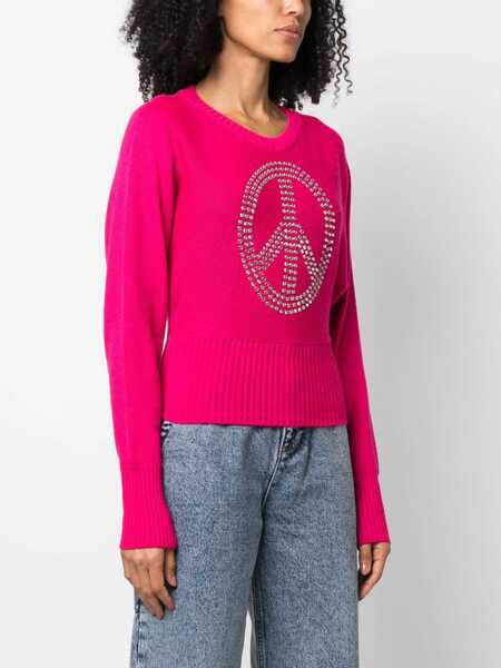 Pulovere casual MOSCHINO JEANS Peace Symbol Jersey FUCHSIA Femei (BM 10168952) 3