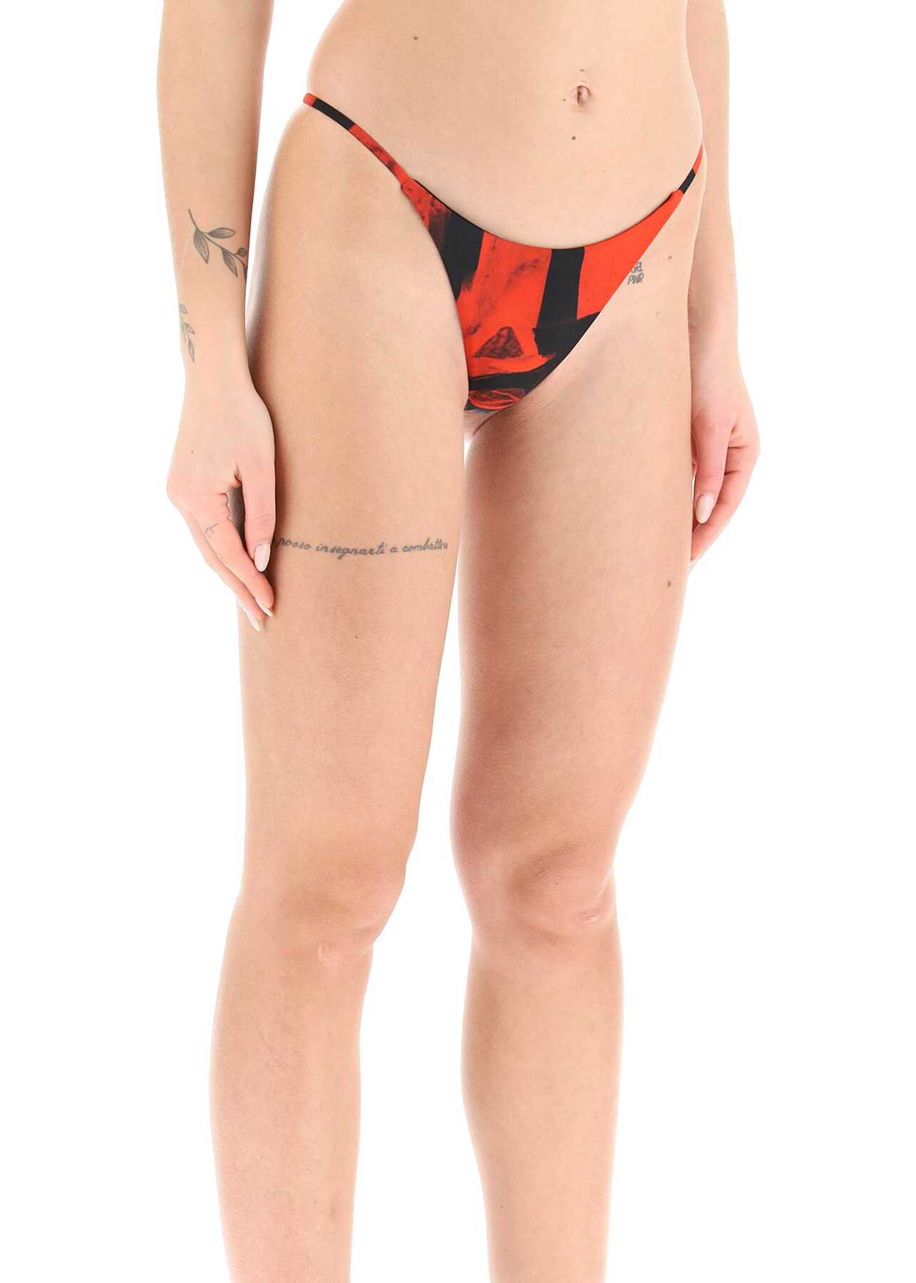 LOUISA BALLOU Bikini Briefs In Techno Jersey RED QUEEN