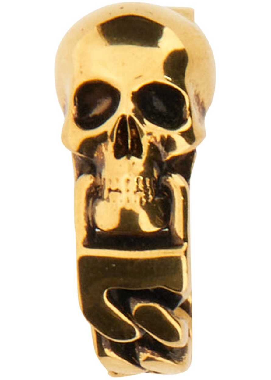 Alexander McQueen Skull Chain Ring GOLD image13