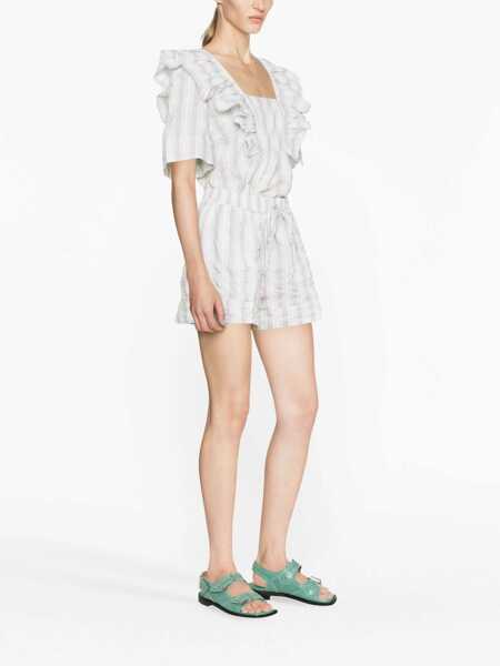 Bluze Ganni Ruffle Blouse MULTICOLOUR Femei (BM 10175342) 4