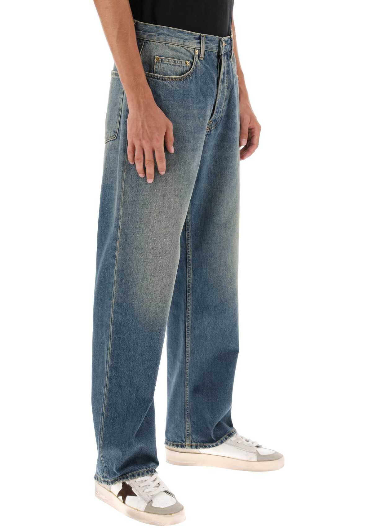Golden Goose Stone-Washed Jeans With Straight Cut BLUE