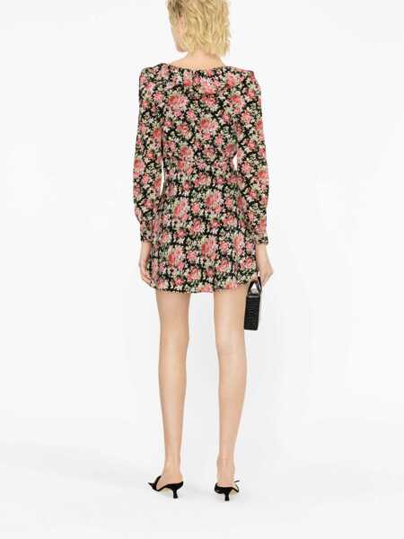 Rochii casual Alessandra Rich Flower Print Mini Dress BLACK Femei (BM 10177523) 3