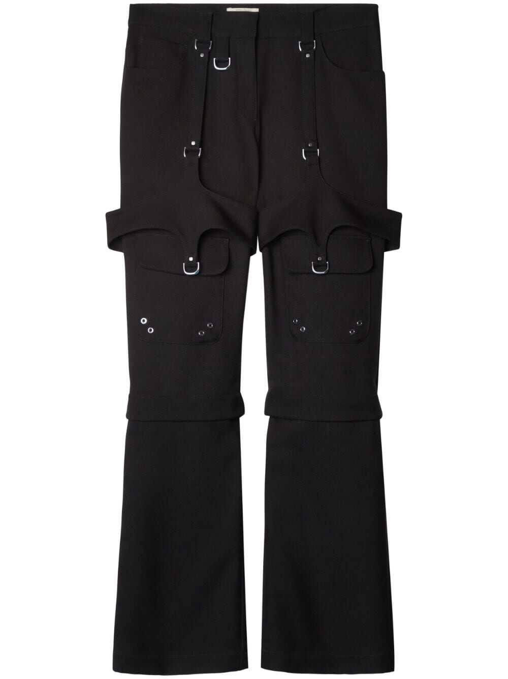 OFF-WHITE KIDS Wool blend trouser with straps detail Black
