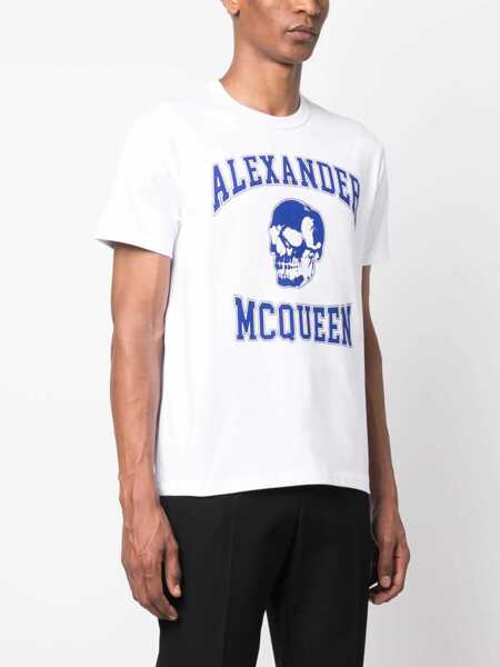Tricouri Alexander McQueen Skull Logo T-Shirt WHITE Barbati (BM 10180418) 3