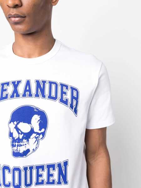 Tricouri Alexander McQueen Skull Logo T-Shirt WHITE Barbati (BM 10180418) 5