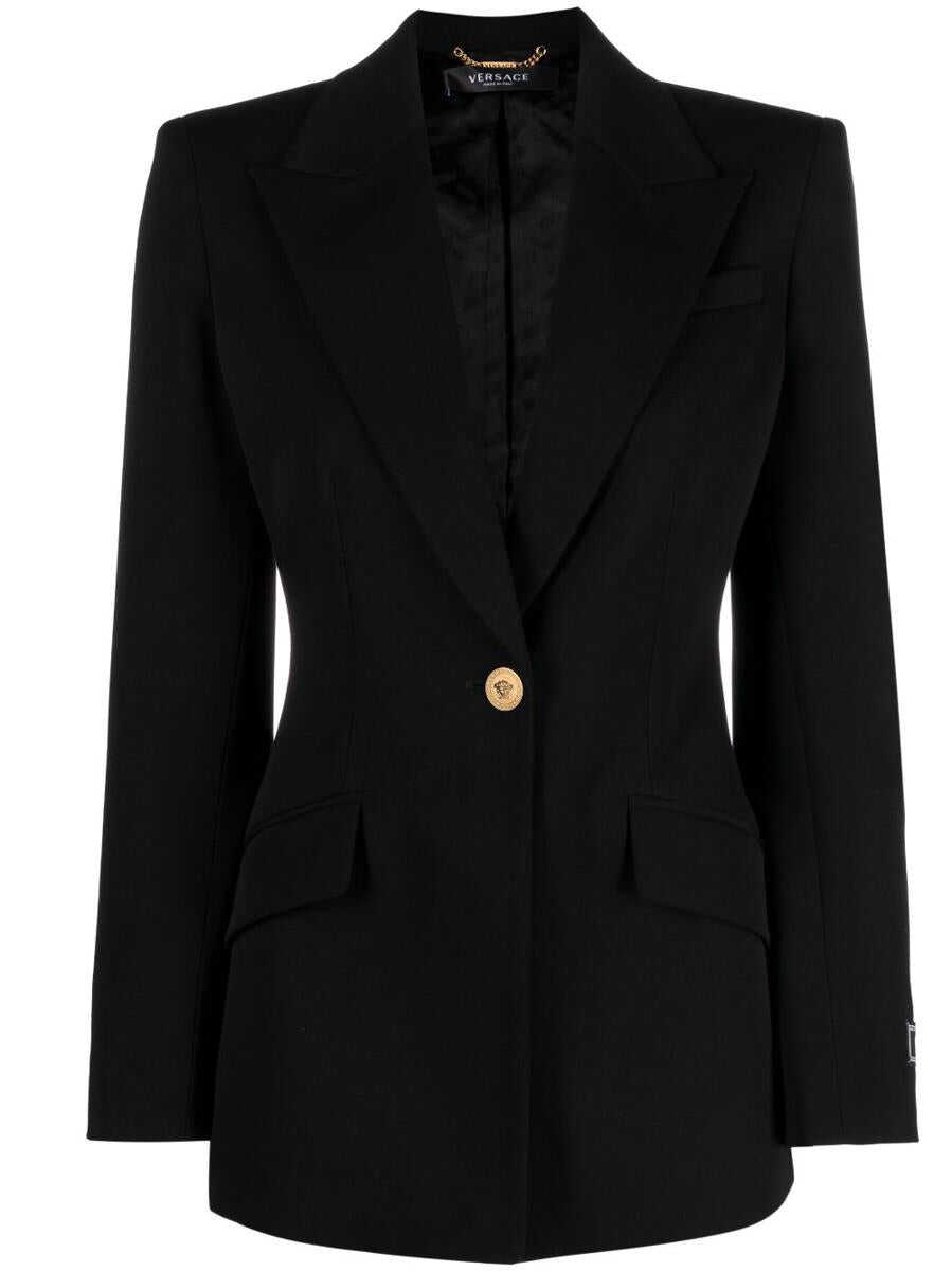 Versace VERSACE Single-breasted wool jacket Black