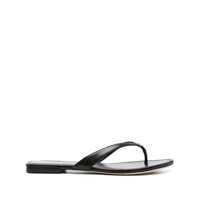Balerini 'Classic' Black Flip Flop Sandals With Logo Plaque And Thong Strap In Leather Woman Femei