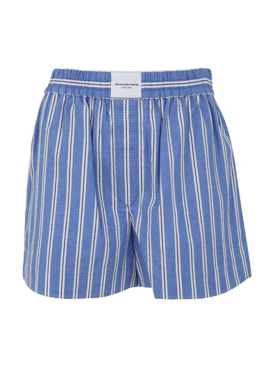 Alexander Wang ALEXANDER WANG CLASSIC BOXER WITH CLEAR BEAD HOTFIX CLOTHING BLUE