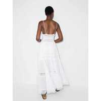 Imbracaminte CHARO RUIZ Dama - Rochii CHARO RUIZ Cindy White Long Dress With Cutout On The Back And Lace Details In Cotton Woman WHITE Femei (BM 10220471) - B-mall.ro