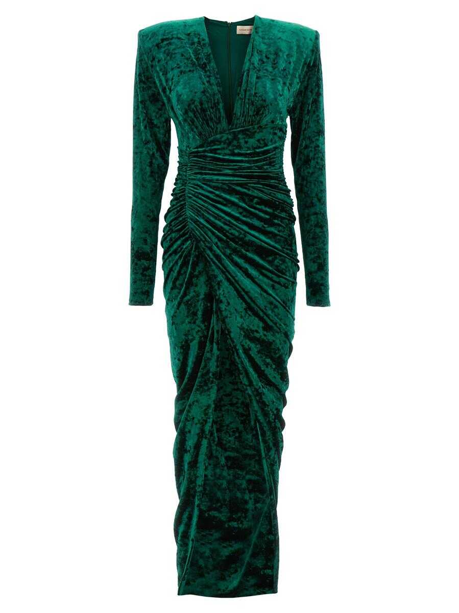 Alexandre Vauthier ALEXANDRE VAUTHIER Long velvet dress Green