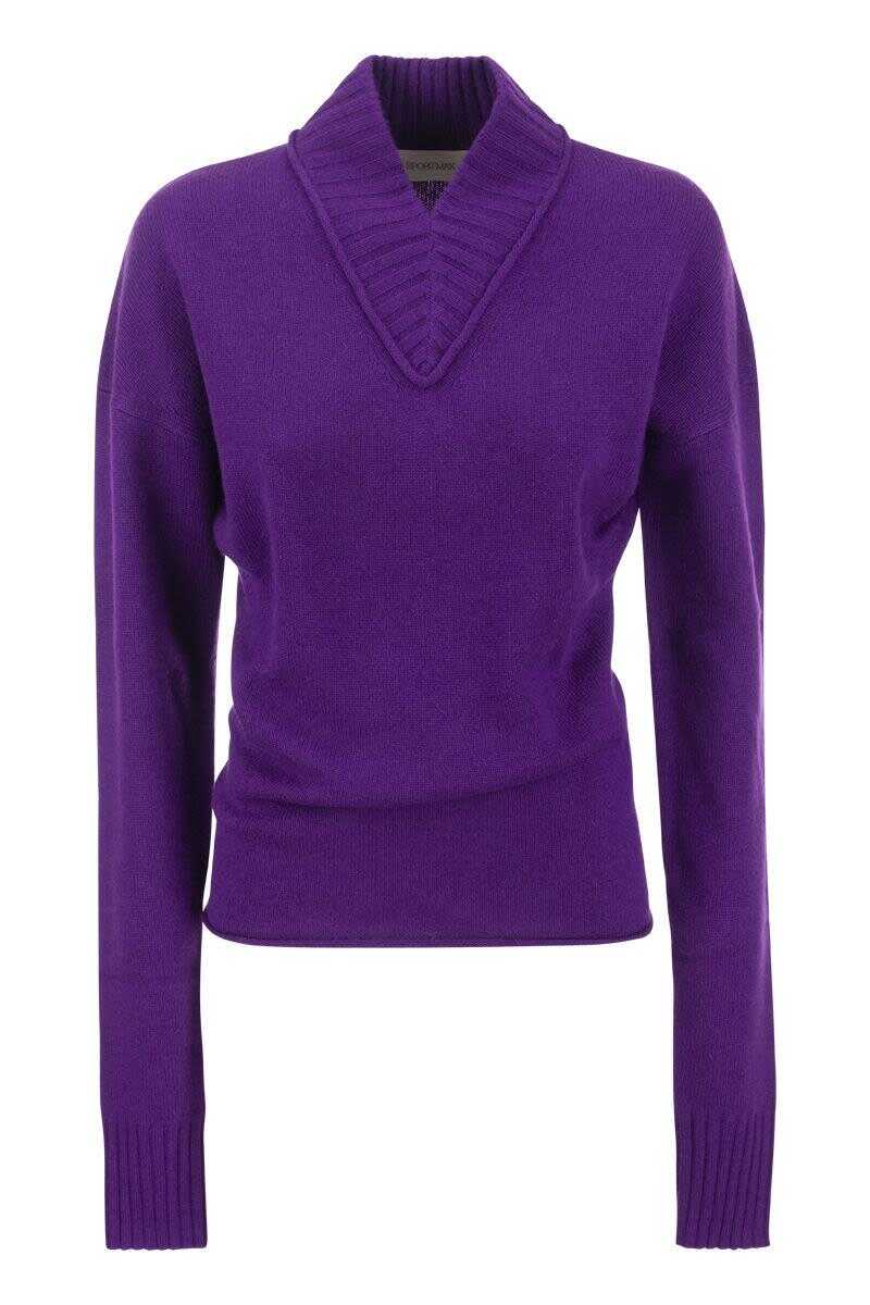SPORTMAX SPORTMAX USSITA - Cashmere-blend sweater VIOLET