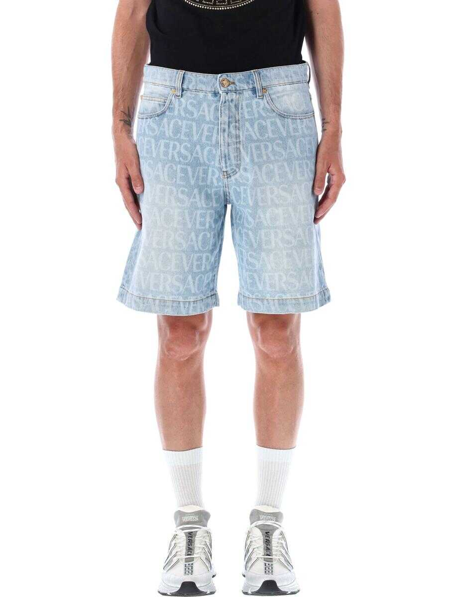 Versace VERSACE Versace allover denim shorts BLUE