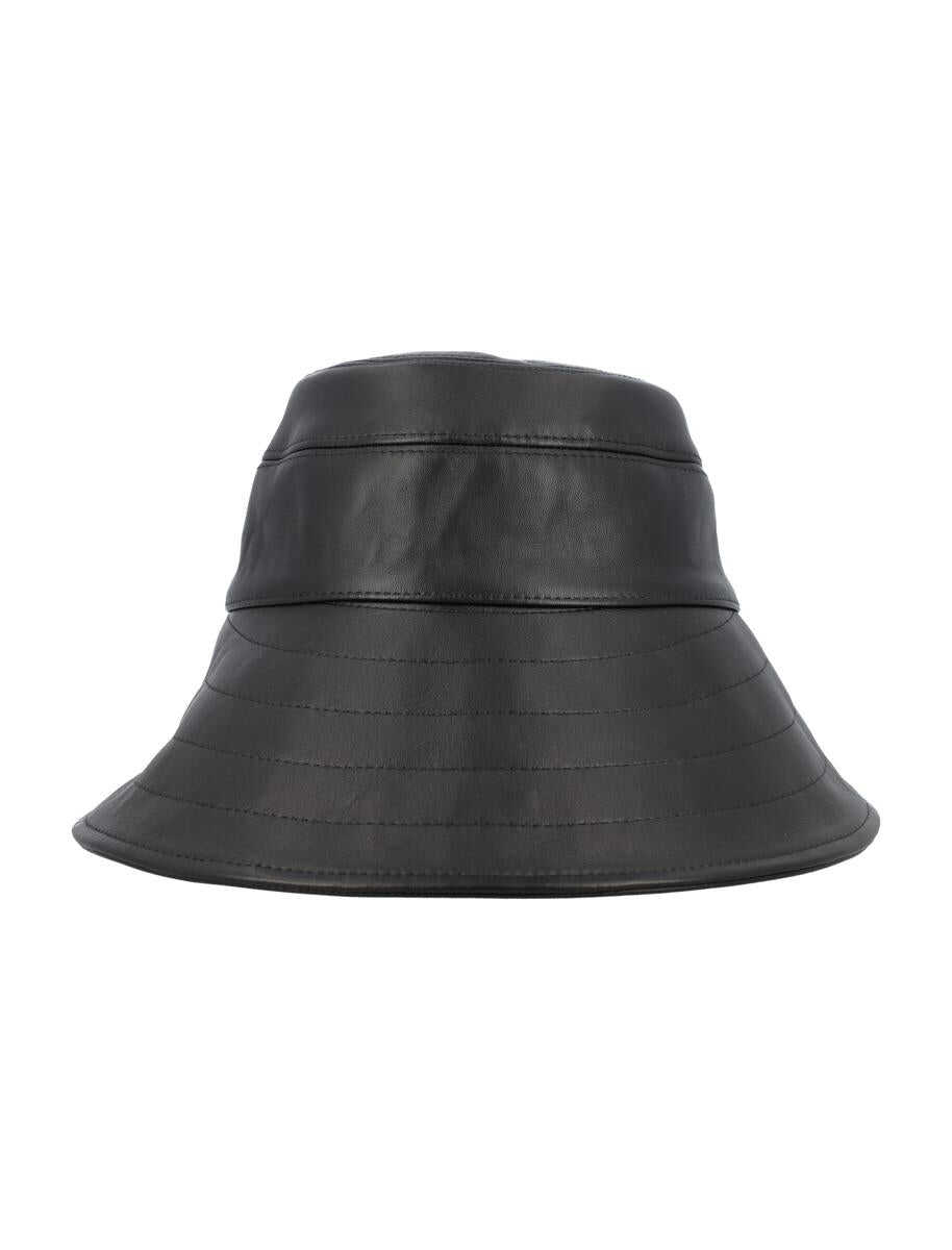 THE ATTICO THE ATTICO Leather bucket hat BLACK