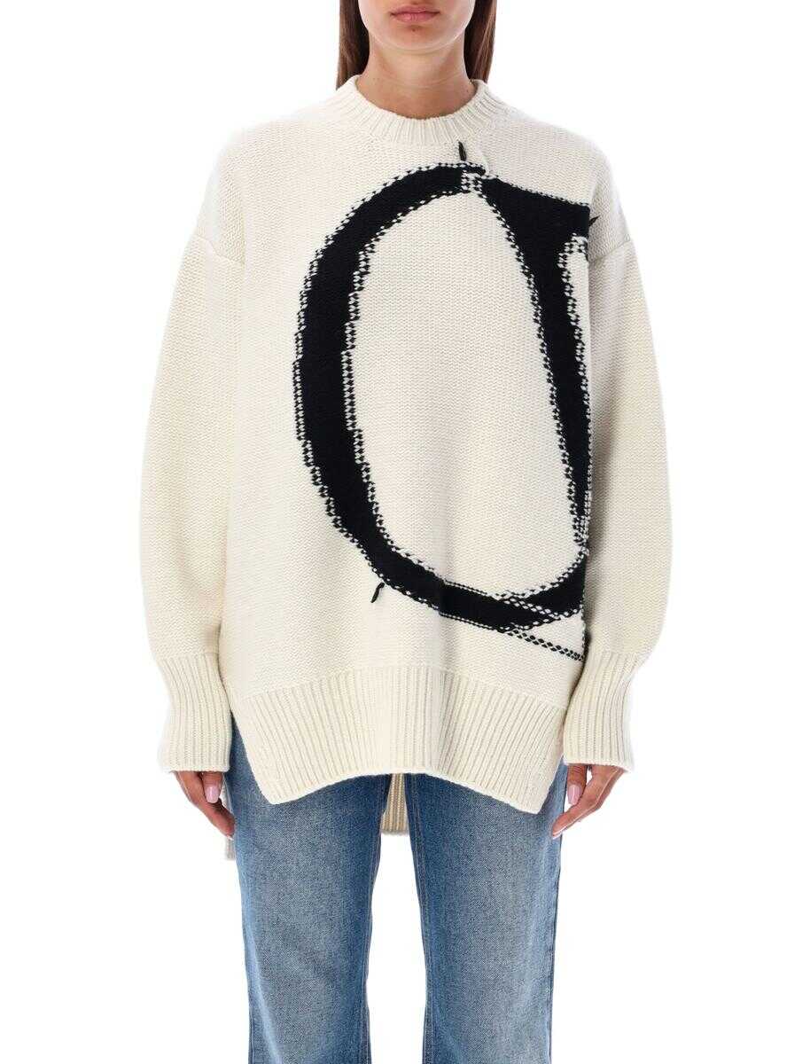 Off-White OFF-WHITE OW maxi logo crewneck WHITE/BLACK