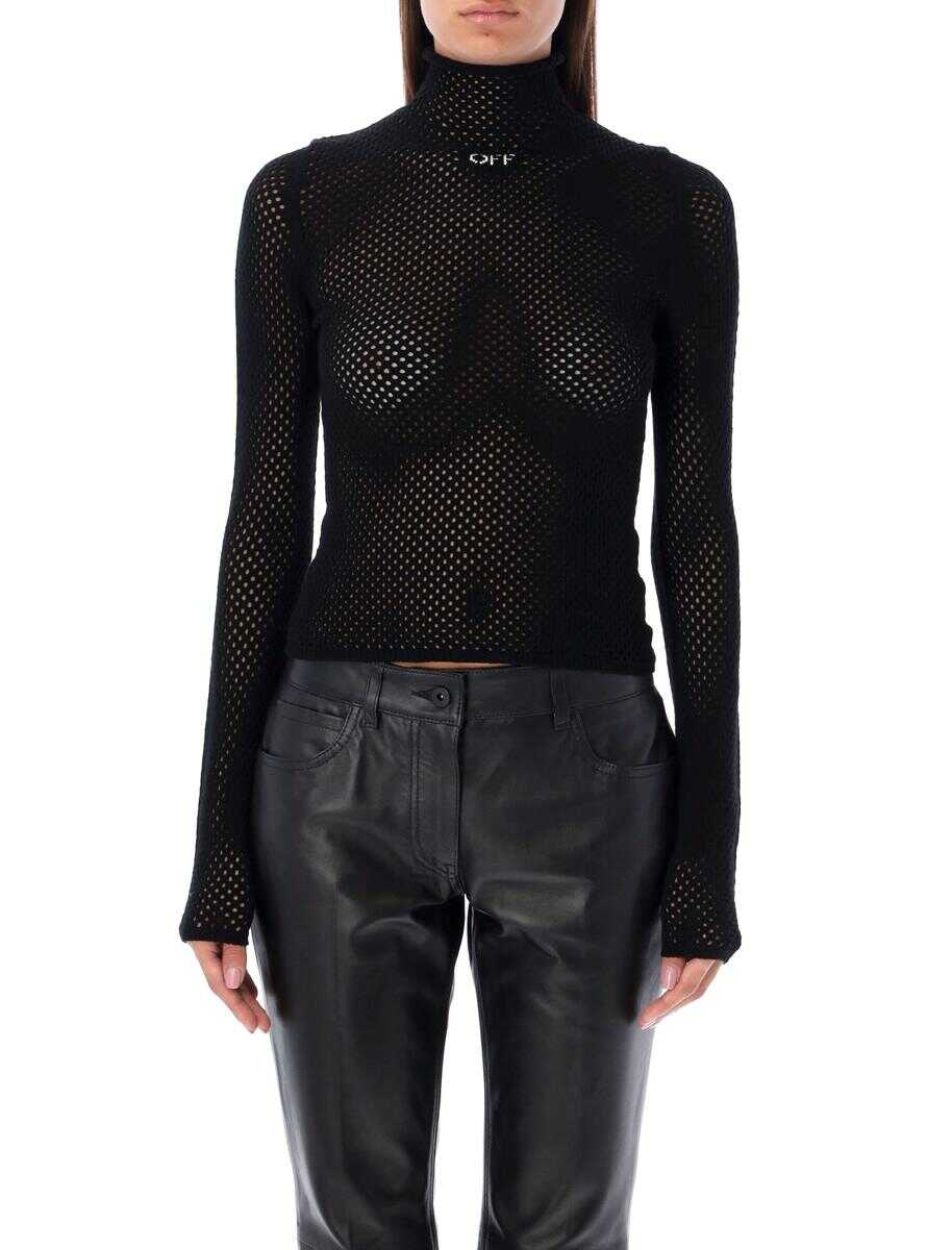 Off-White OFF-WHITE Net turtleneck top BLACK/WHITE