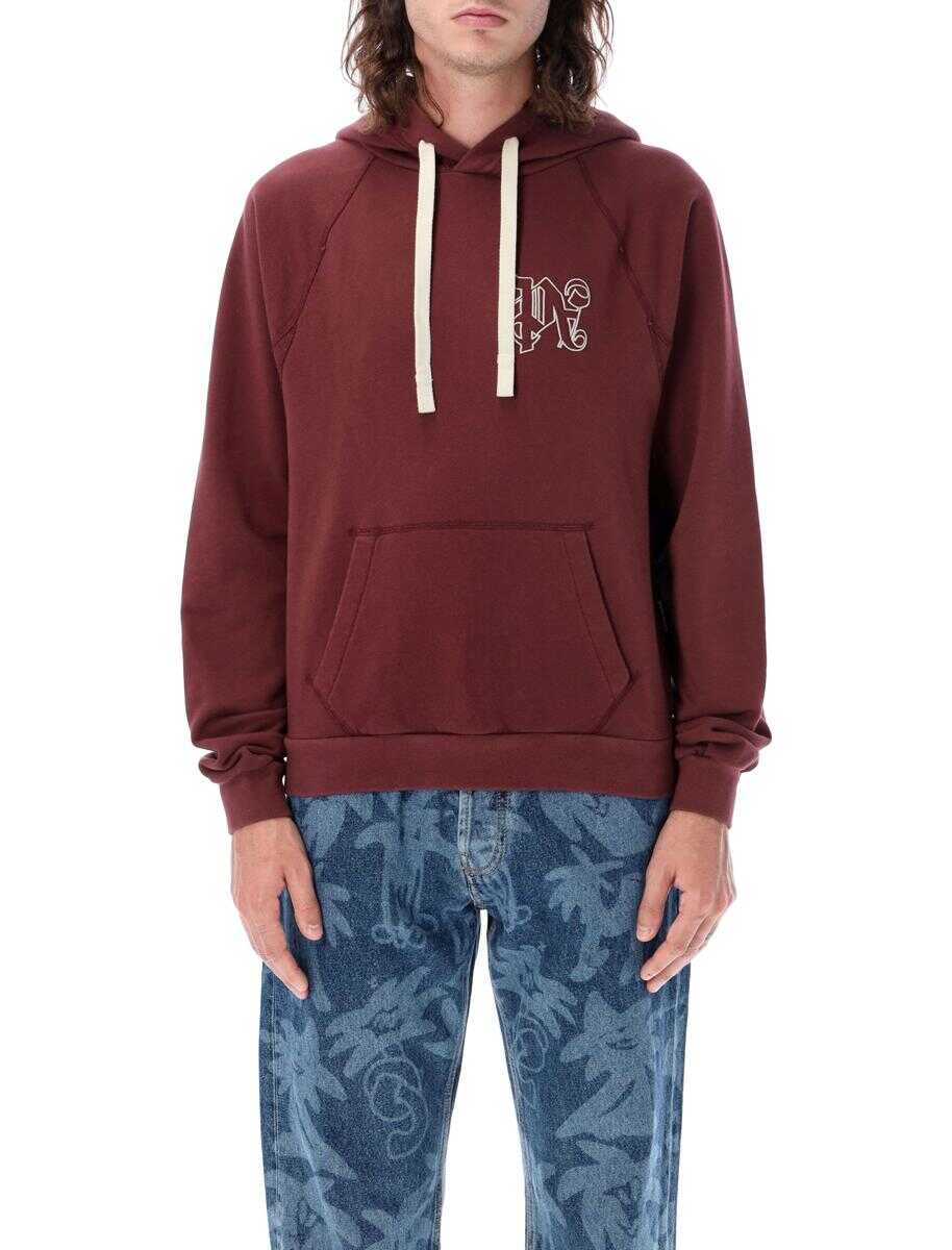 Palm Angels PALM ANGELS PA Monogram hoodie BORDEAUX WHITE