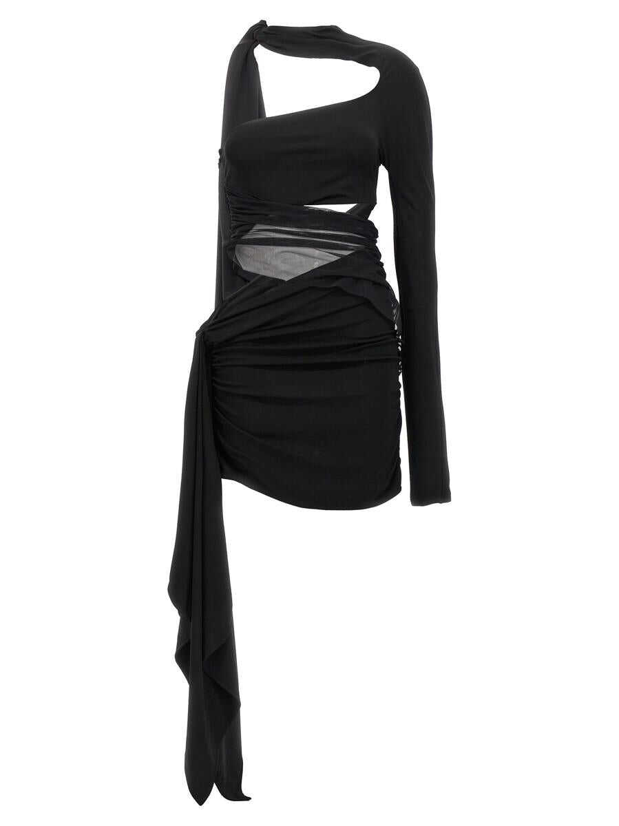 MUGLER MUGLER Cut-out sheer dress Black