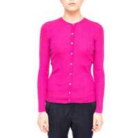 Cardigane La Rose Cardigan Ribs Cashmere Fuxia Femei