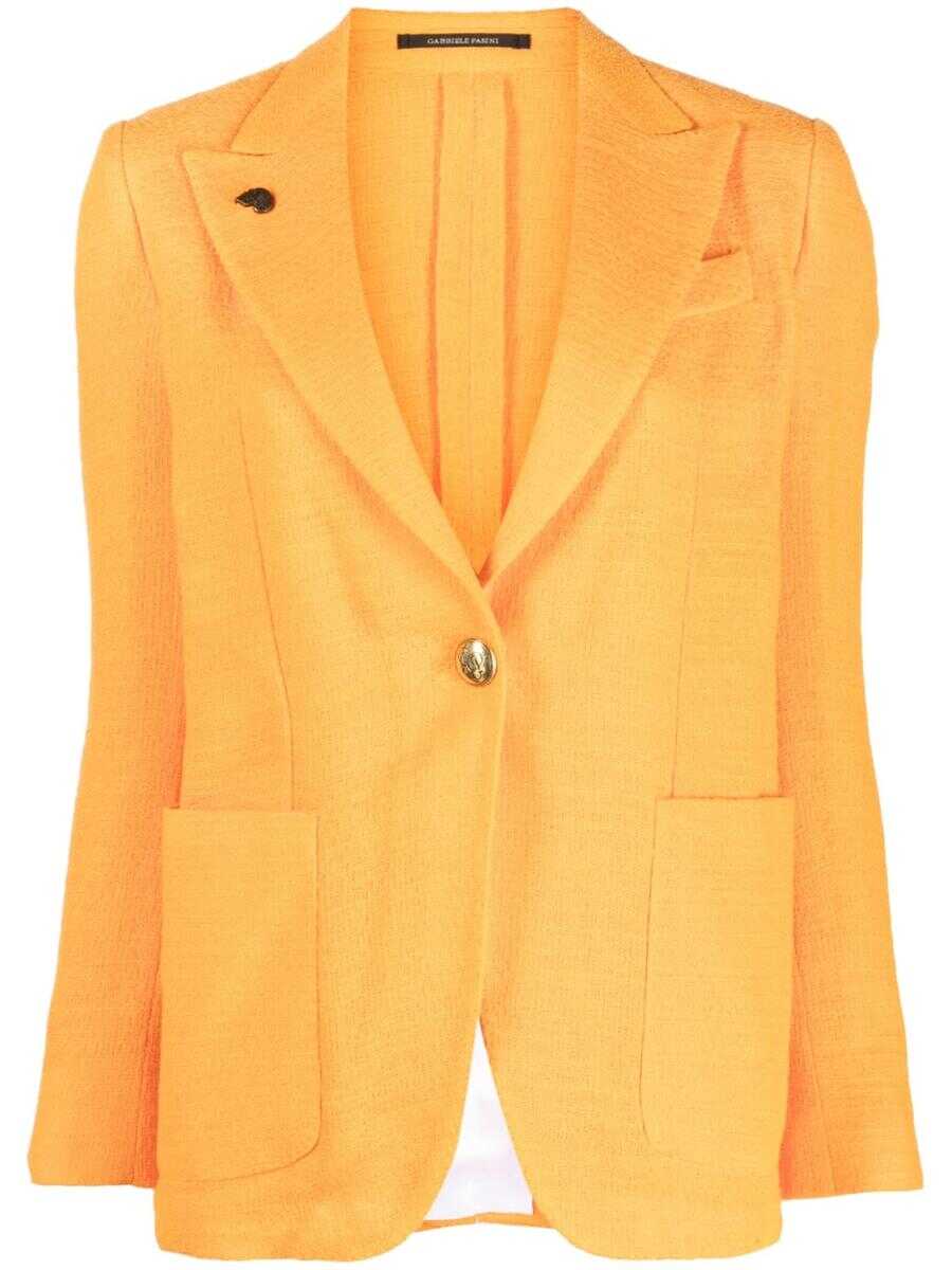 GABRIELE PASINI GABRIELE PASINI Cotton single breasted jacket Orange