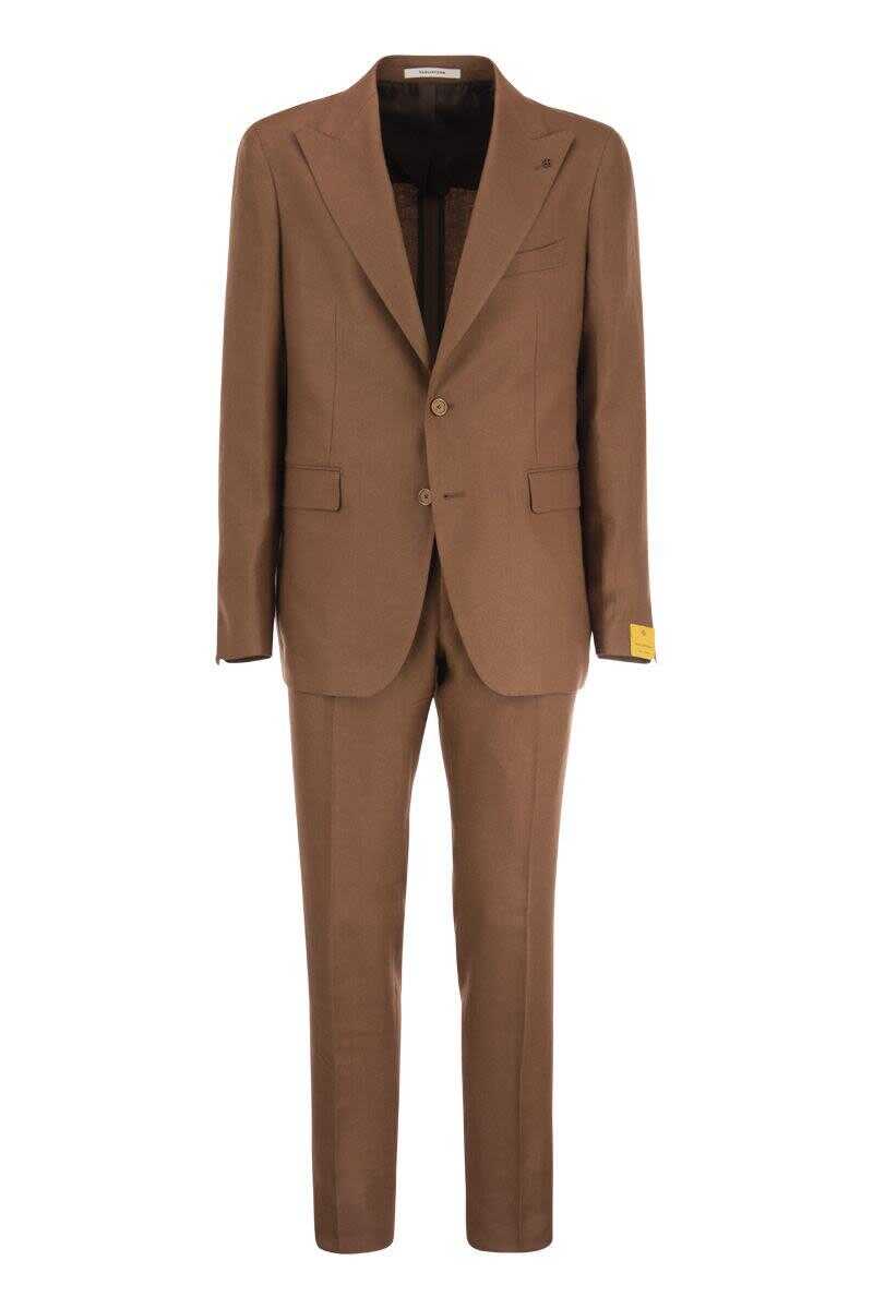 Tagliatore TAGLIATORE Linen suit BROWN