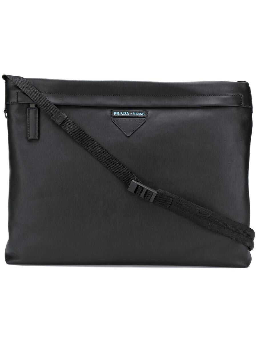 Prada PRADA top zip square shoulder bag BLACK