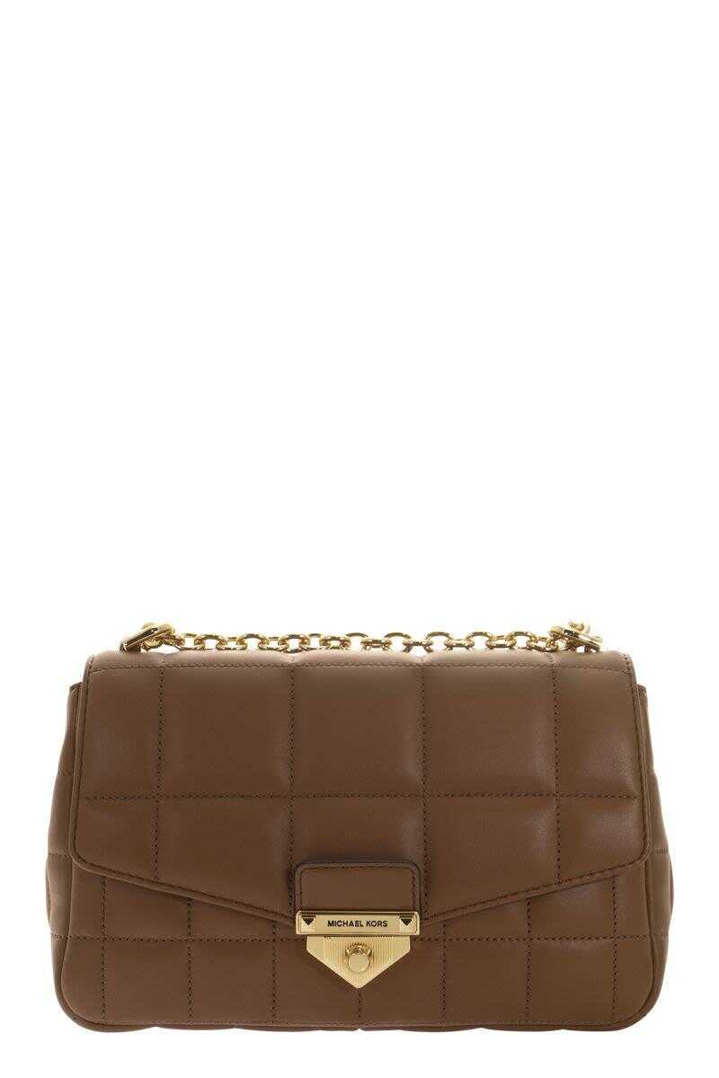 Michael Kors MICHAEL KORS SOHO - Quilted Leather Shoulder Bag BROWN