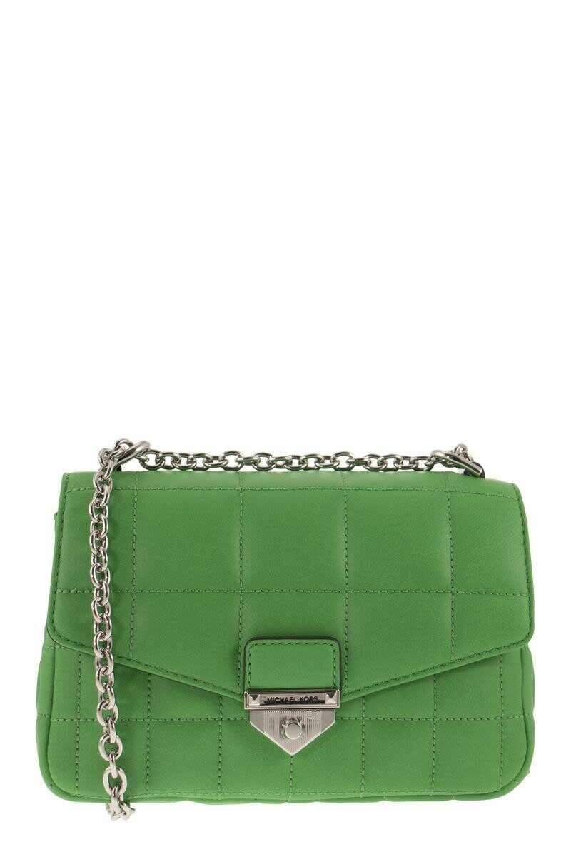 Michael Kors MICHAEL KORS SoHo small quilted leather shoulder bag GREEN